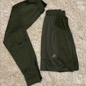 Adidas athletic pants & shorts combo.